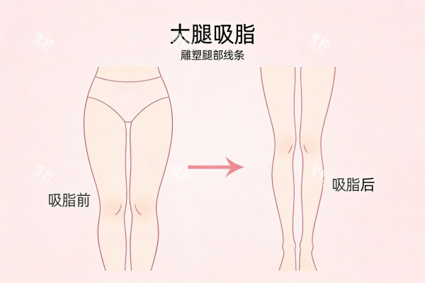 大腿做吸脂前后对比图 大腿做吸脂前后对比图